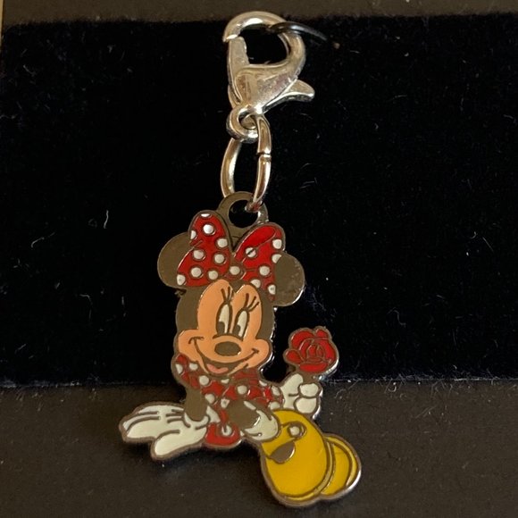 Vintage Disney Minnie Mouse Charm Zipper Pull Polka Dots Purse Charm Signed - Picture 9 of 11